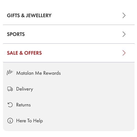 Highlighted navigation items