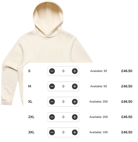 Multi-size order